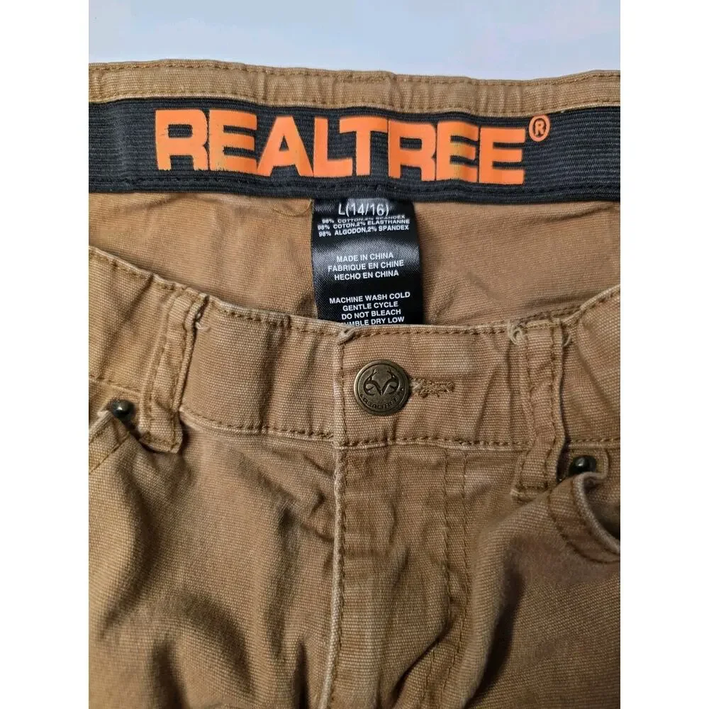 RealTree Carpenter Boys Pant Size 14-16 Large Khaki